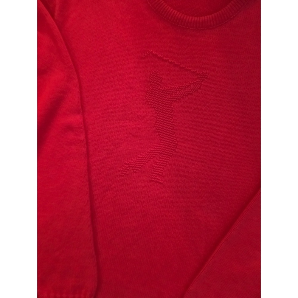 Vintage 90s Embroidered Golf Sweater Men XL Textured Argyle 100% Cotton USA Made
